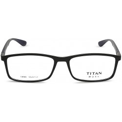 Black Plastic Frame Rectangle Rimmed Eyeglasses
