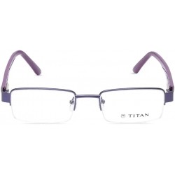 Purple Rectangle Semi-Rimmed Eyeglasses