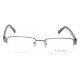 Silver Rectangle Semi-Rimmed Unisex Eyeglasses